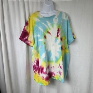 Fruit Of The Loom Shirt Mens 2XL Tie Dye Bright Multicolor Eversoft Graphic Tee